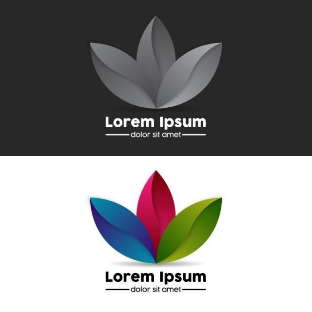 Three Leaf Logo - Modern Abstract Logo with three leaves Template for Free Download on ...