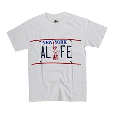 Alife NY Logo - Alife NY State T-Shirt - White -: Amazon.co.uk: Clothing