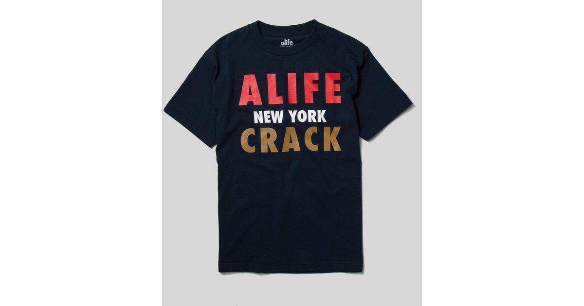 Alife NY Logo - Lyst - Alife Ny Crack T-shirt in Blue for Men