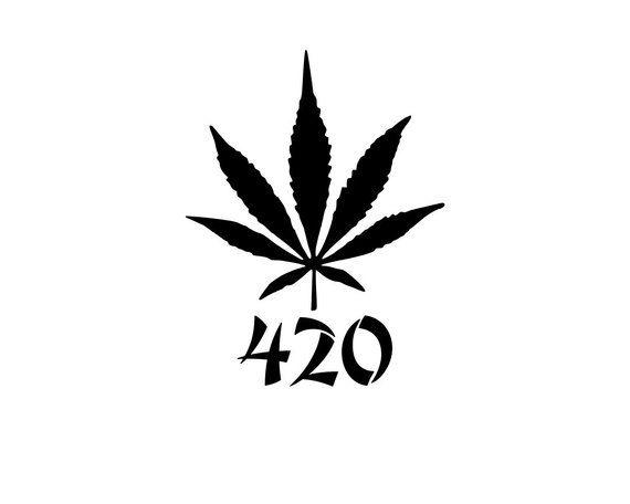 Cannabis Flower Logo - 420 Marijuana Cannabis Stickers - Set of 2 Vinyl Graphic Art Decal ...