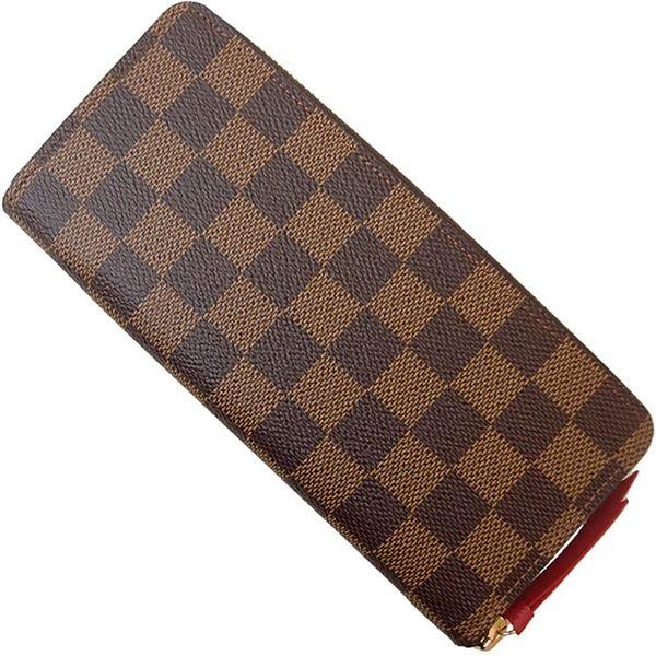 Louis Vuitton Red Round Logo - ACROSS: LOUIS VUITTON Portefeuille clemence Damier N60534 Red Round ...
