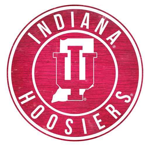 Indiana Univ Logo - Indiana University State with Logo 24 inch Round Sign – Fan Creations GA
