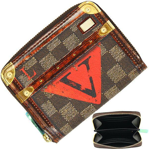 Louis Vuitton Red Round Logo - ACROSS: LOUIS VUITTON Zippy coin purse Damier Trunk time Round zip ...
