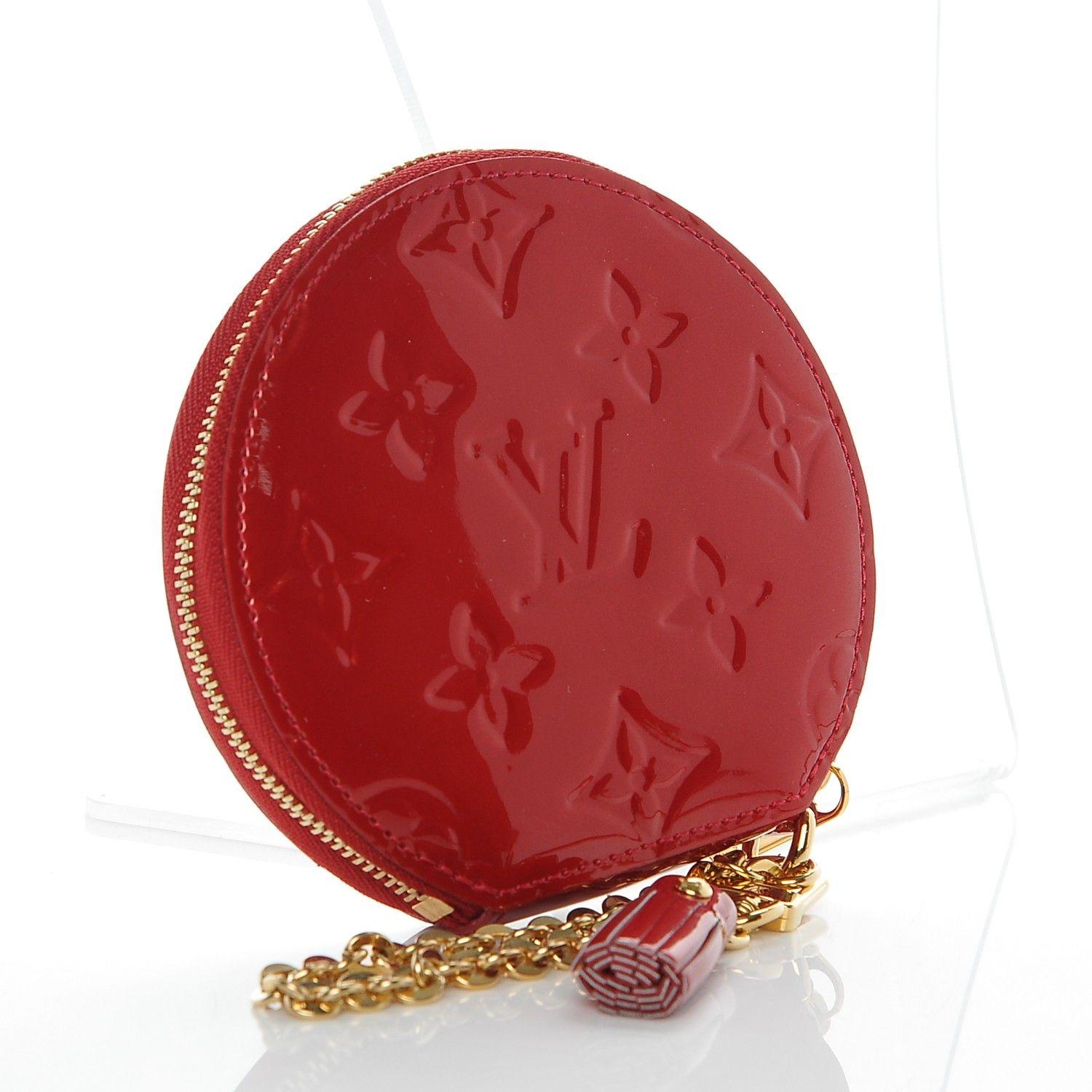 Louis Vuitton Red Round Logo - LOUIS VUITTON Vernis Animania Lapin Bunny Round Coin Purse Pomme D ...