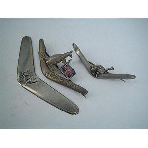Two Silver Boomerang Logo - Two silver boomerang bar brooches, Chester, and an Australian ...
