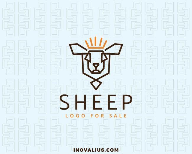 Brown with Yellow Crown Logo - Sheep Logo Template For Sale | Inovalius