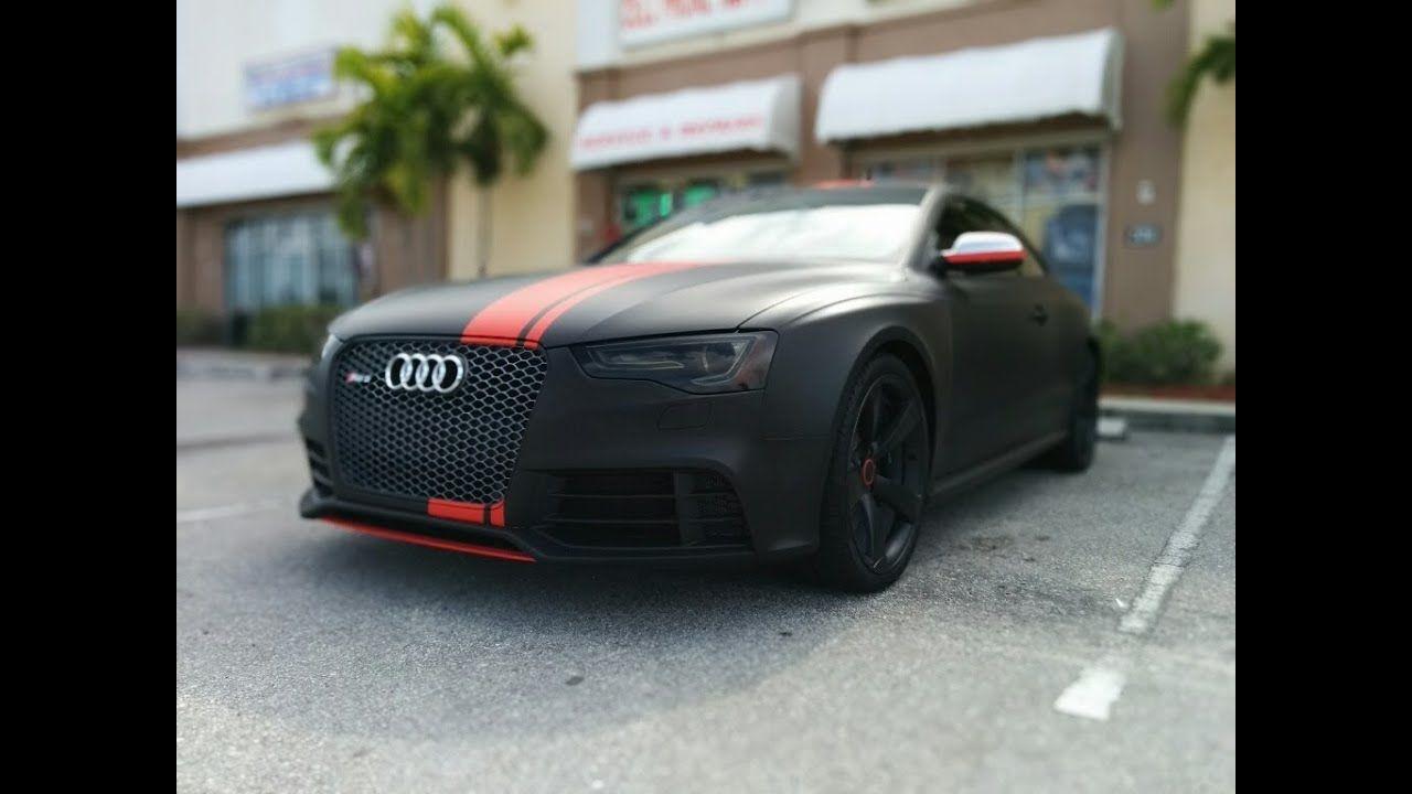 Black and Red Car Logo - Audi RS 5 wrapped in 3M matte black with matte red stripes by ...
