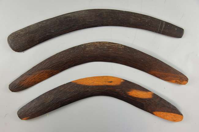 Two Silver Boomerang Logo - Two Kimberley boomerangs 54cm / 60cm and a similar hu