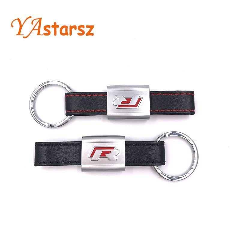 Black and Red Car Logo - New Alloy PU Leather Keyring keychain Car Logo Black/Red R Line ...
