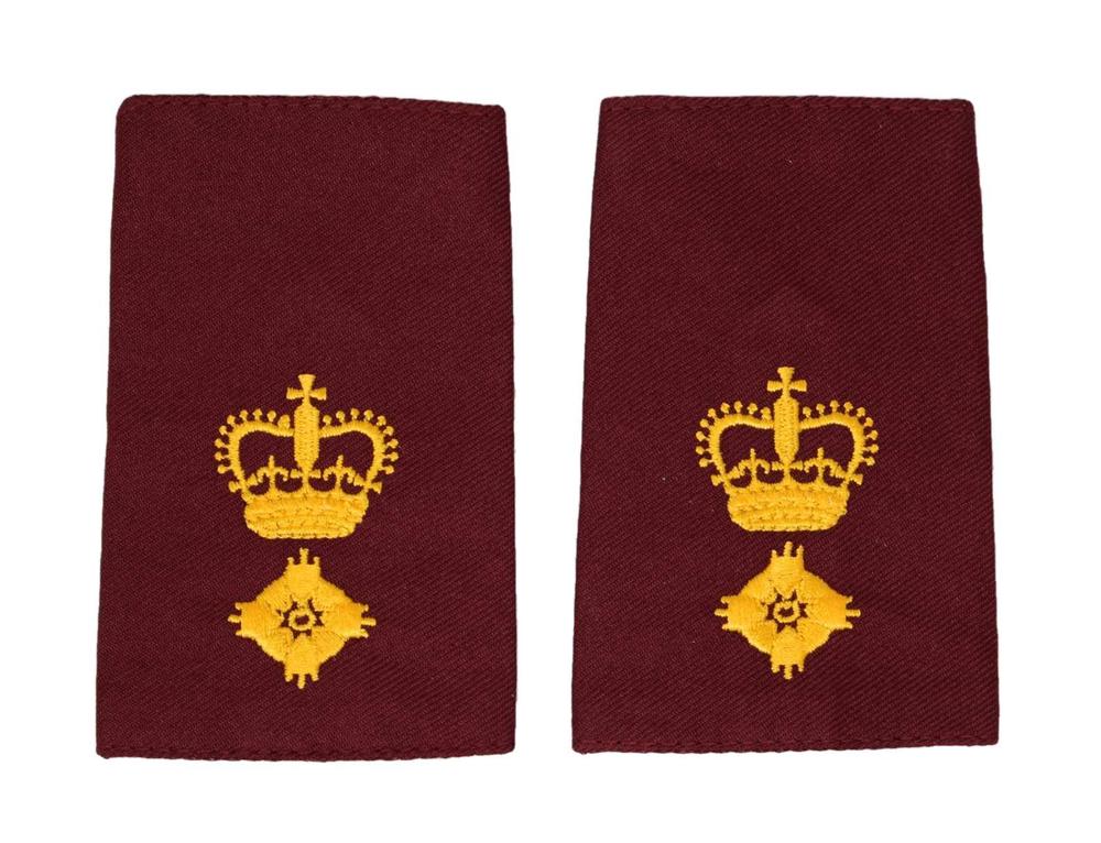 Brown with Yellow Crown Logo - Epaulette Slider Maroon Yellow Crown 1 Star R2022 | eBay