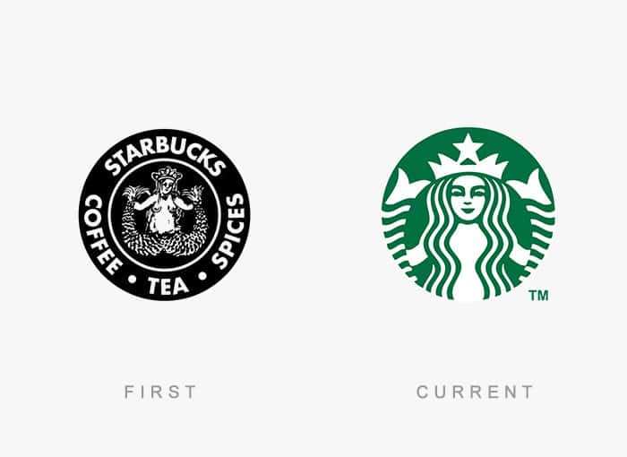 Old and New Starbucks Logo - 15 Interesting Old Vs New Images Showing Famous Logos - Part 1