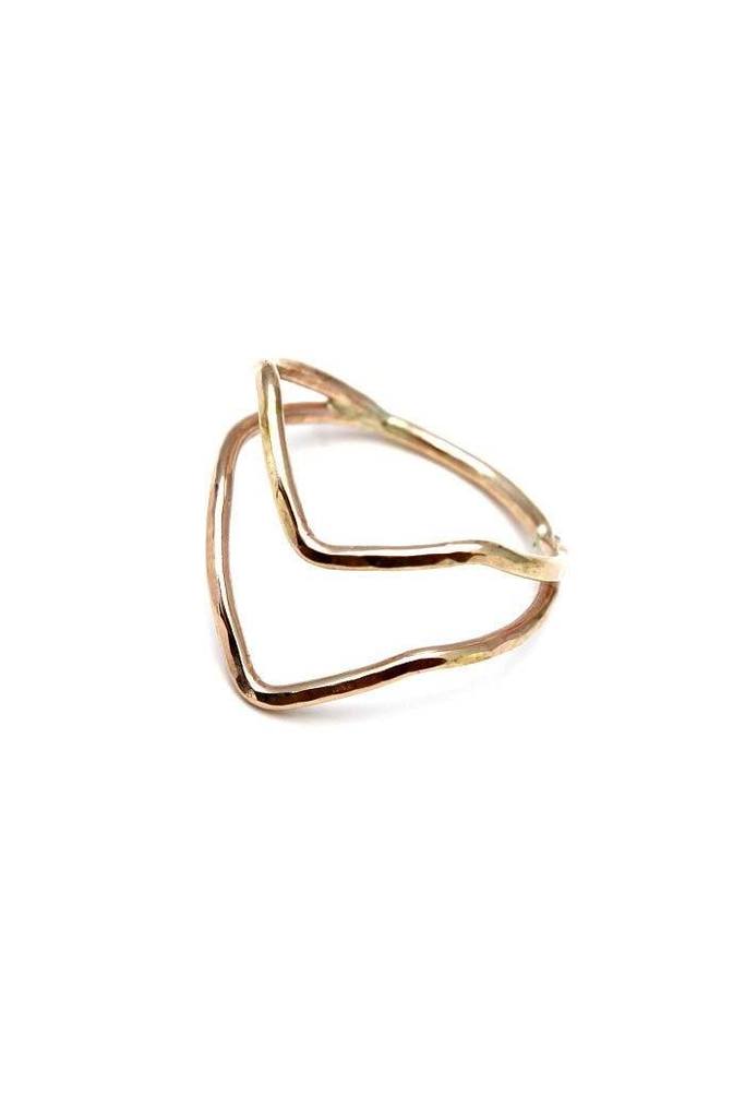 Two Silver Boomerang Logo - Double Boomerang Ring Handmade Maui Jewelry