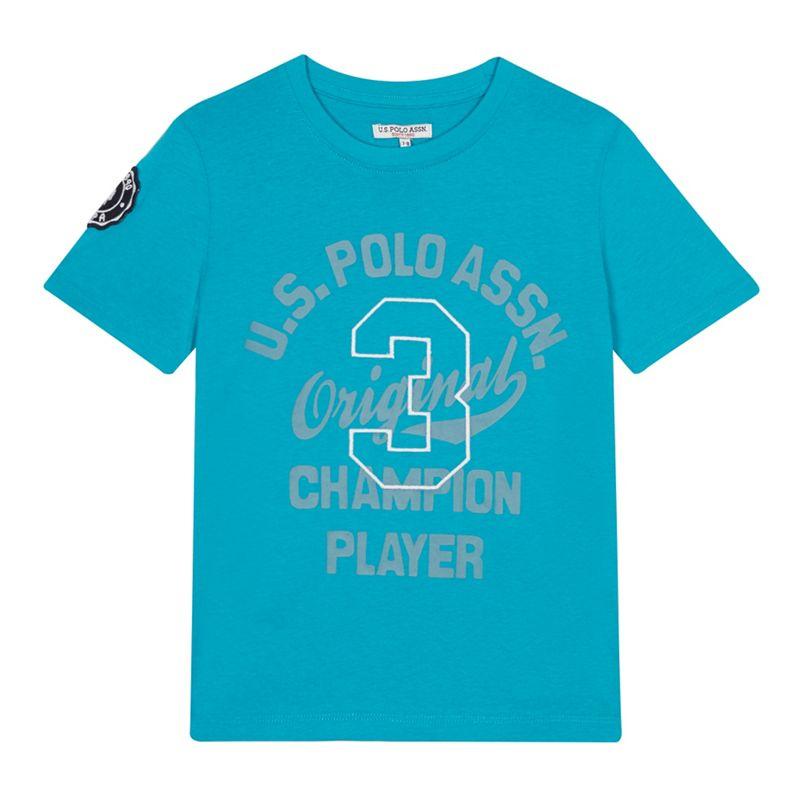 Blue U Logo - JFODHE U.S. Polo Assn. Boys blue logo print t-shirt