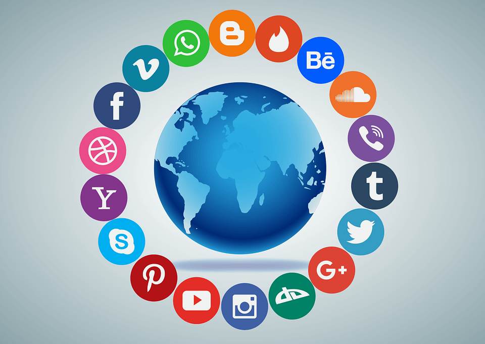 Red Blue Orange Sphere Logo - Guide: Using Social Media for Exhibitions | Modex UK