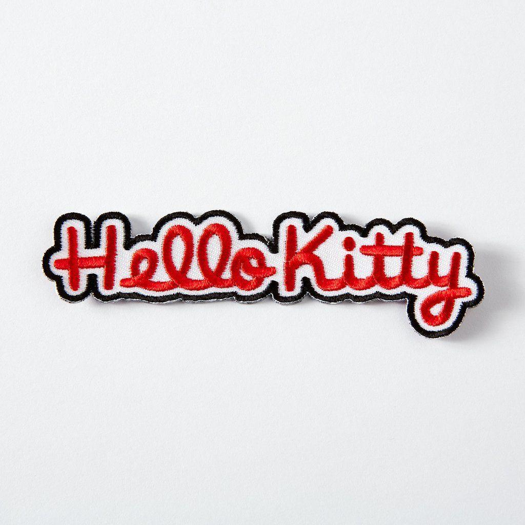 Hello Kitty Logo - Hello Kitty Logo Embroidered Iron On Patch