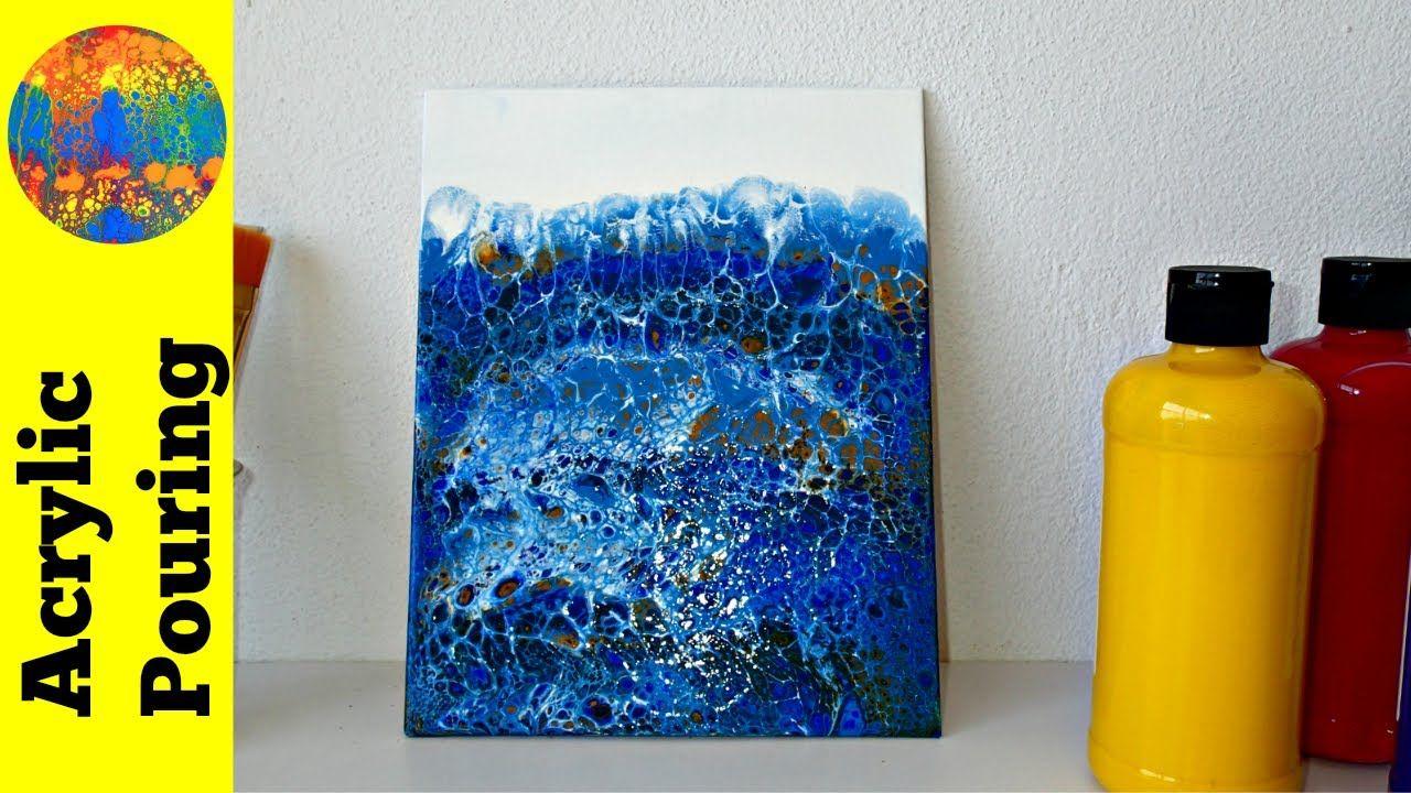 Swipe Blue and Yellow Logo - Gorgeous Blue Swipe Acrylic Pour Painting (with Recipe) - YouTube