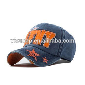 Old Letter Logo - 3d Patch Pigment Washed Letter Logo Old Style Baseball Caps For ...
