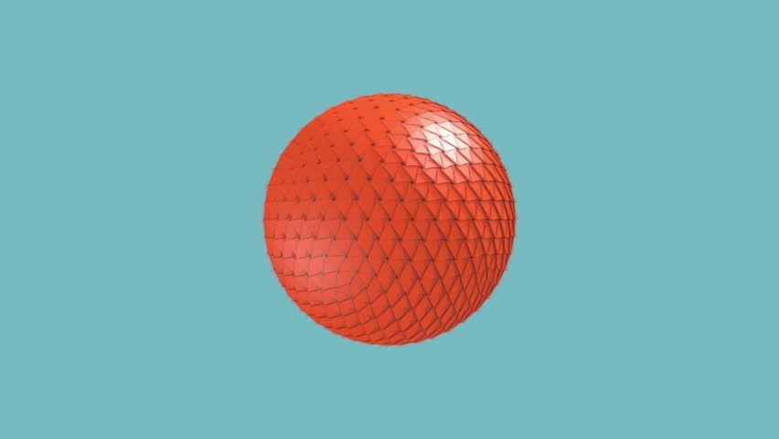 Red Blue Orange Sphere Logo - Breaking Low Poly Orange Sphere. Stock Footage Video 100% Royalty