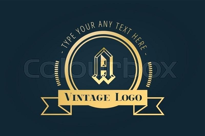 Old Letter Logo - Block Style Letter Format Vintage Old Logo Icon Template Retro A