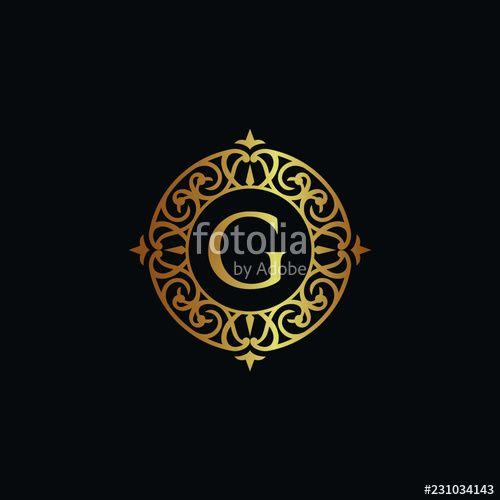 Old Letter Logo - Vintage old style logo icon golden. Royal hotel, Premium boutique