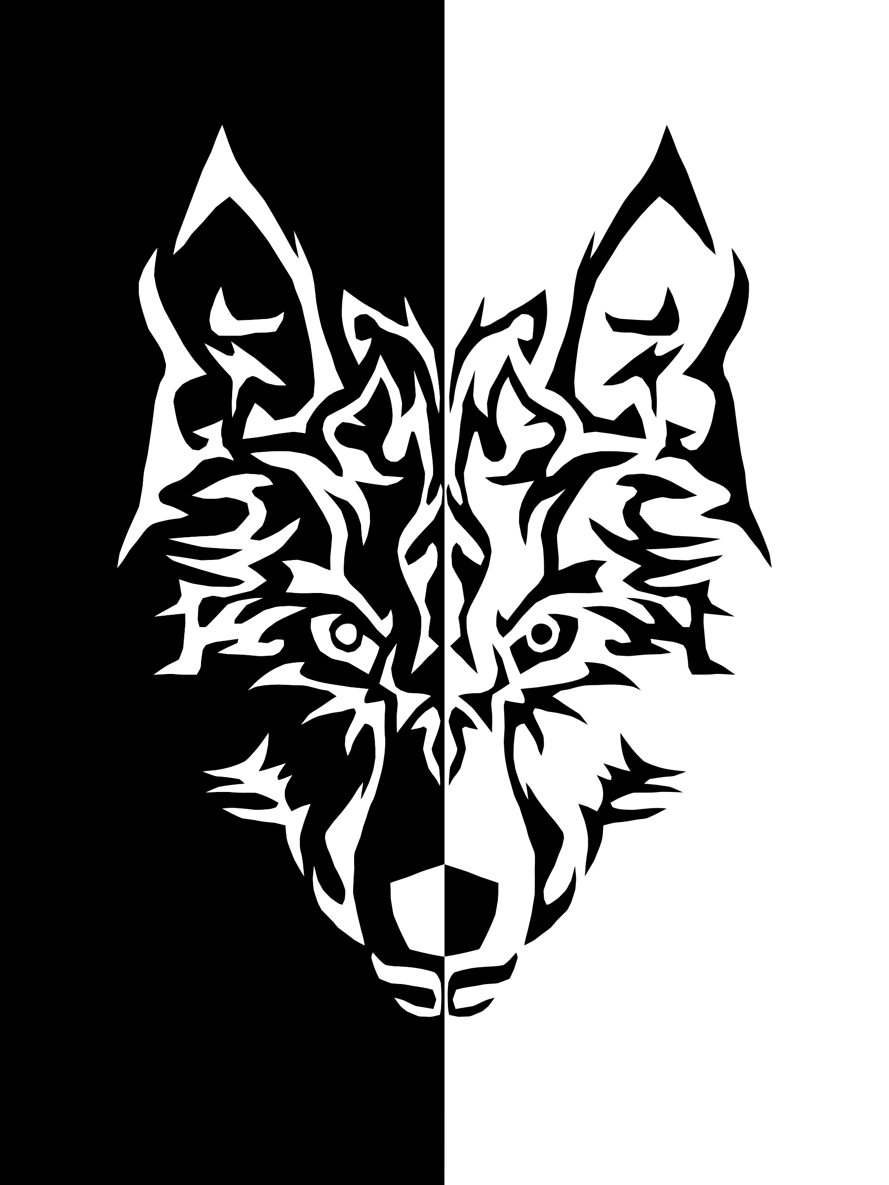 Black and White Wolf Logo - Black And White Wolf PNG Transparent Black And White Wolf.PNG Image