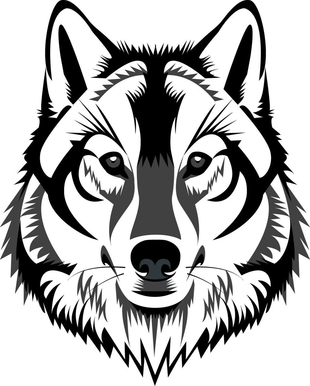 Black and White Wolf Logo - 6 photo of 96 for black white wolf drawing | cricut | Wolf, Drawings ...