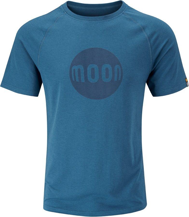 Midnight Moon Logo - Moon Logo Tech Tee Rock Climbing T-shirt, L, Midnight Blue