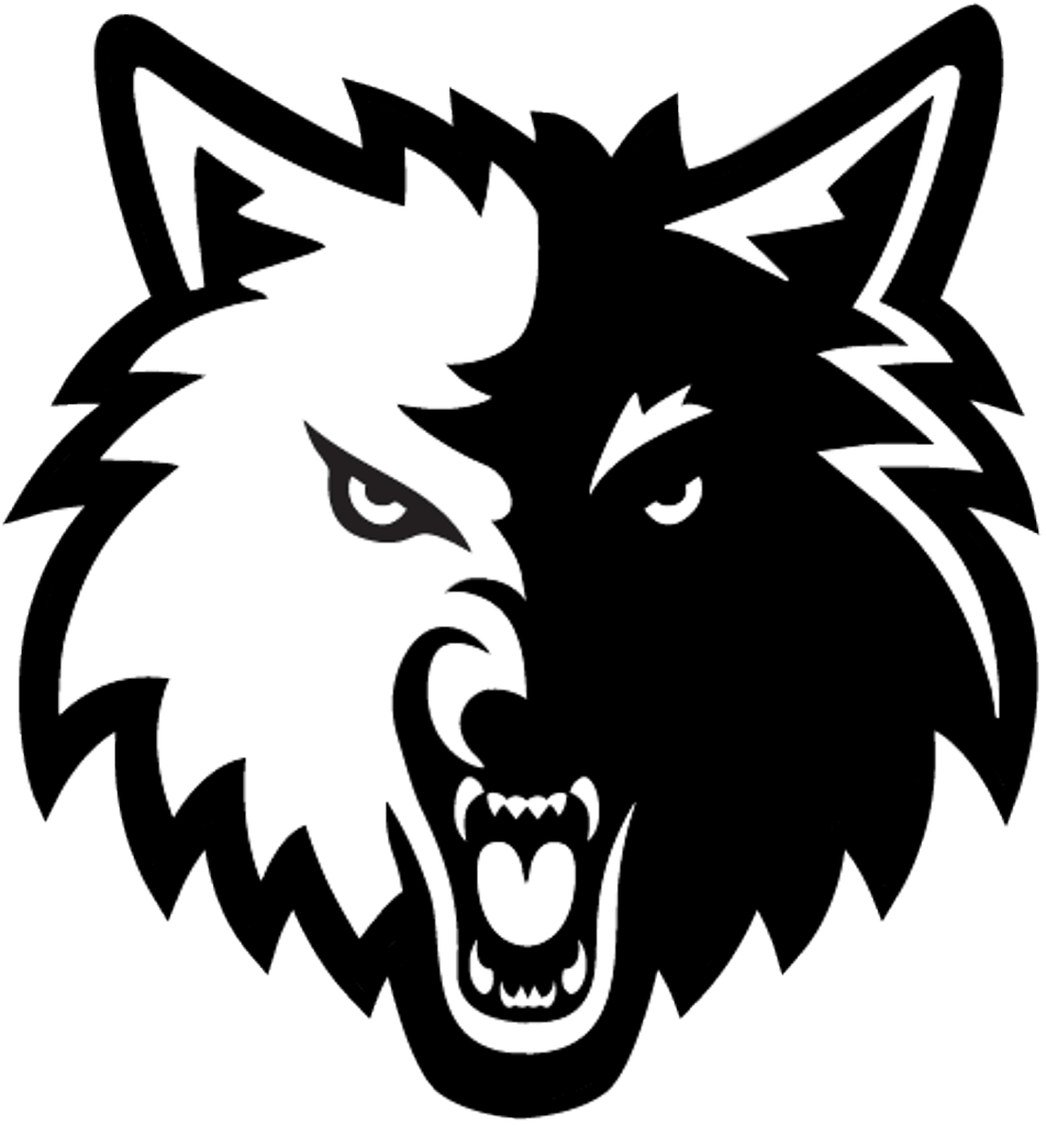 Black and White Wolves Logo - Game Center
