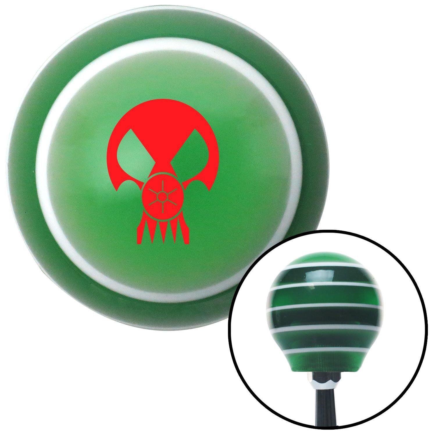 Red and Green Gas Logo - Red Skull Gas Mask Green Stripe Shift Knob with M16 x 15 Insert