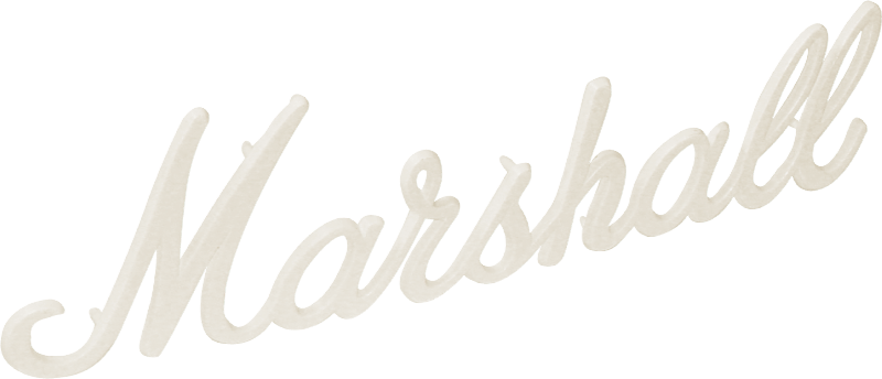 White Marshall Logo - Logo - Marshall, White Script, 11