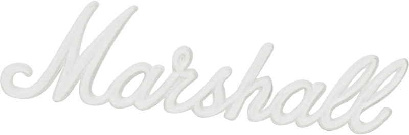 White Marshall Logo - Logo - Marshall, White Script, 6