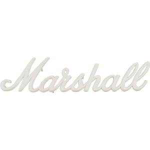 White Marshall Logo - Logo - Marshall, White Script, 9