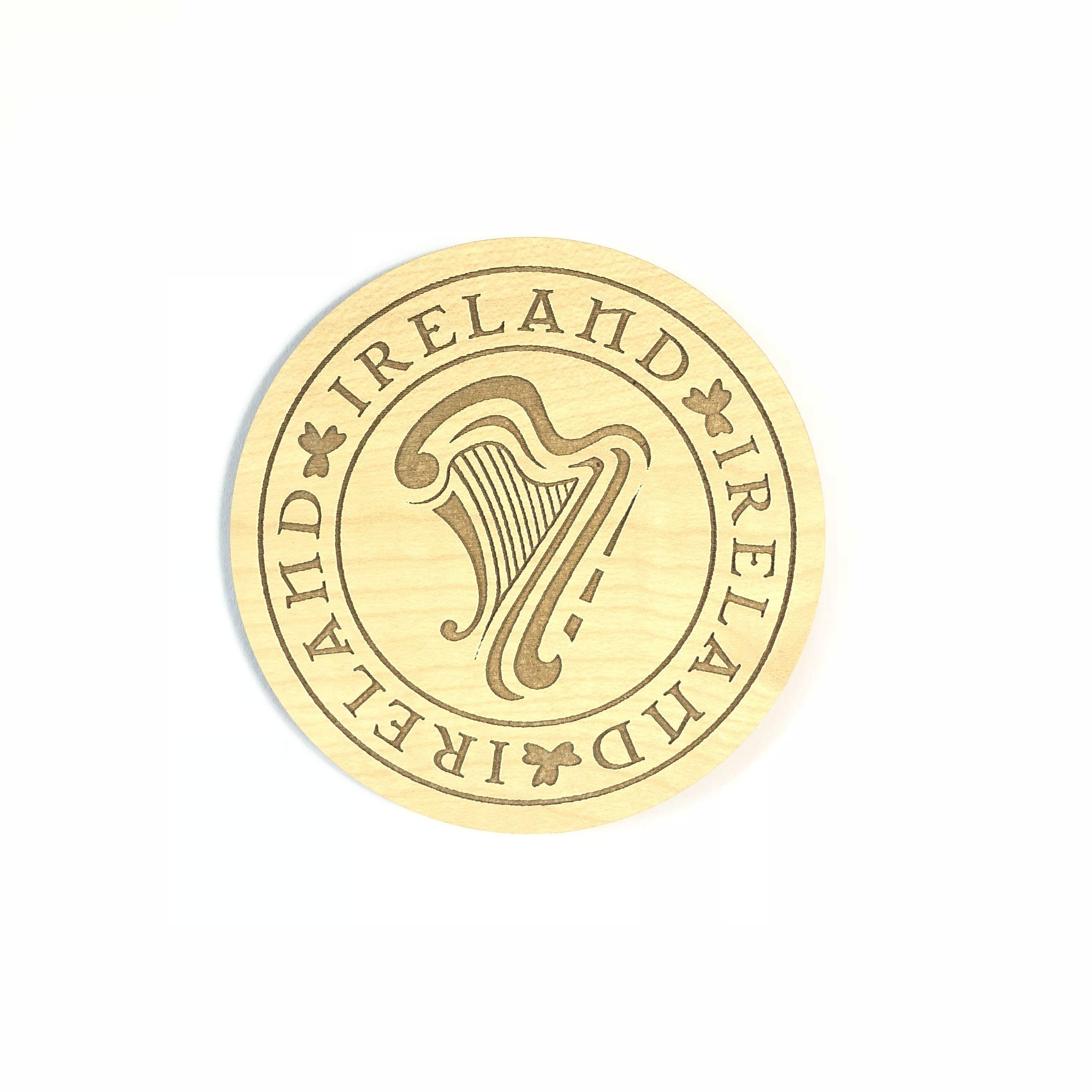 Harps Store's Logo - Irish Wood Harp Coasters (Set of 4) - Free Delivery - Skellig Gift Store