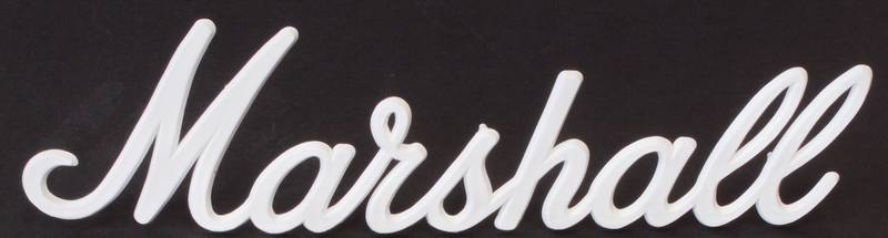 White Marshall Logo - Marshall® Logo, 27 cm, white Nameplates Tubeampdoctor Store