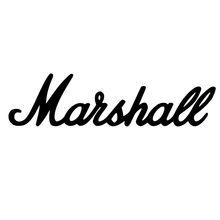 White Marshall Logo - Marshall Amplification Font