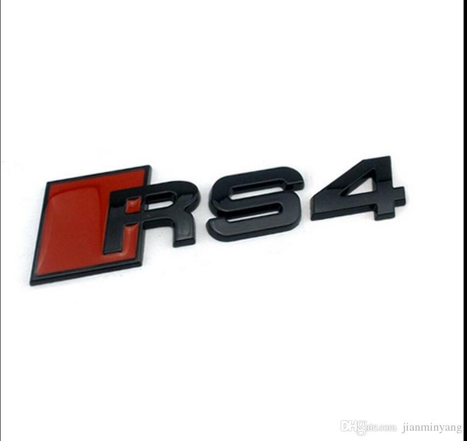Audi RS Logo - Matte Black RS 4 ABS Number Letters Trunk Emblem Badge Sticker