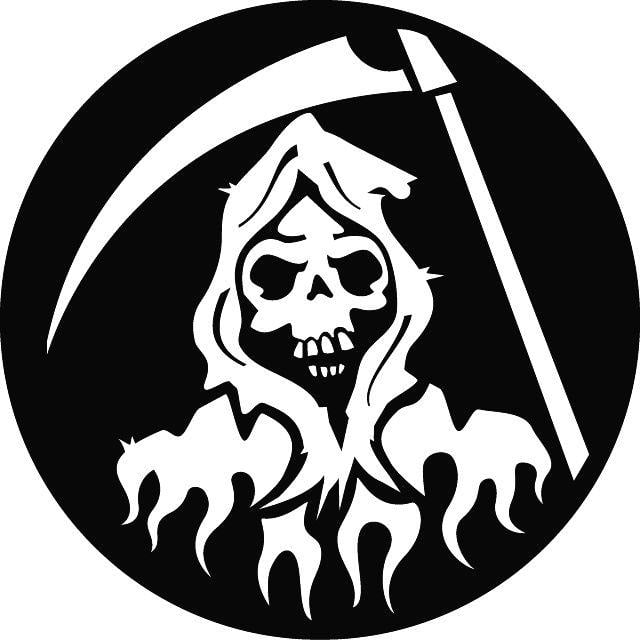 Cool Reaper Logo - DEATH WITH SCYTHE FREE VECTOR
