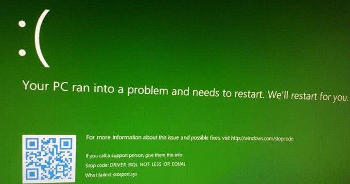 Green PC Logo - Green Screen of Death in Windows 10 Creators Update [FIX]