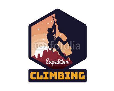 Modern Mountain Logo - Modern Mountain And Rock Climbing Logo Badge Illustration | Buy ...