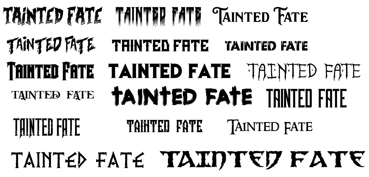 Tainted Logo - Tainted Fate logo design process