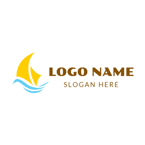 Yellow Wave Logo - Free Ship Logo Designs. DesignEvo Logo Maker