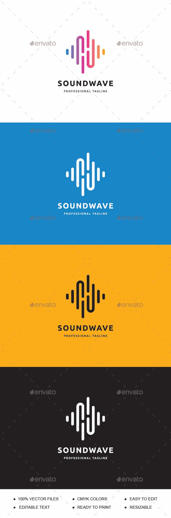 Yellow Wave Logo - Sound Wave Logo