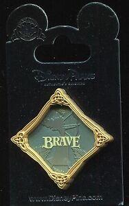 Disney Pixar Brave Logo - Pixar Brave Merida Gold Frame Silhouette Stained Glass Logo Disney ...
