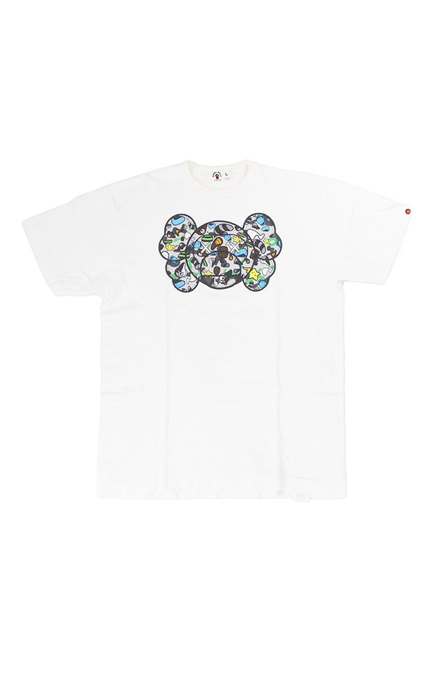 Milo X Kaws Logo - Bape x Kaws Milo Face Animal Camo Tee White – SaruGeneral