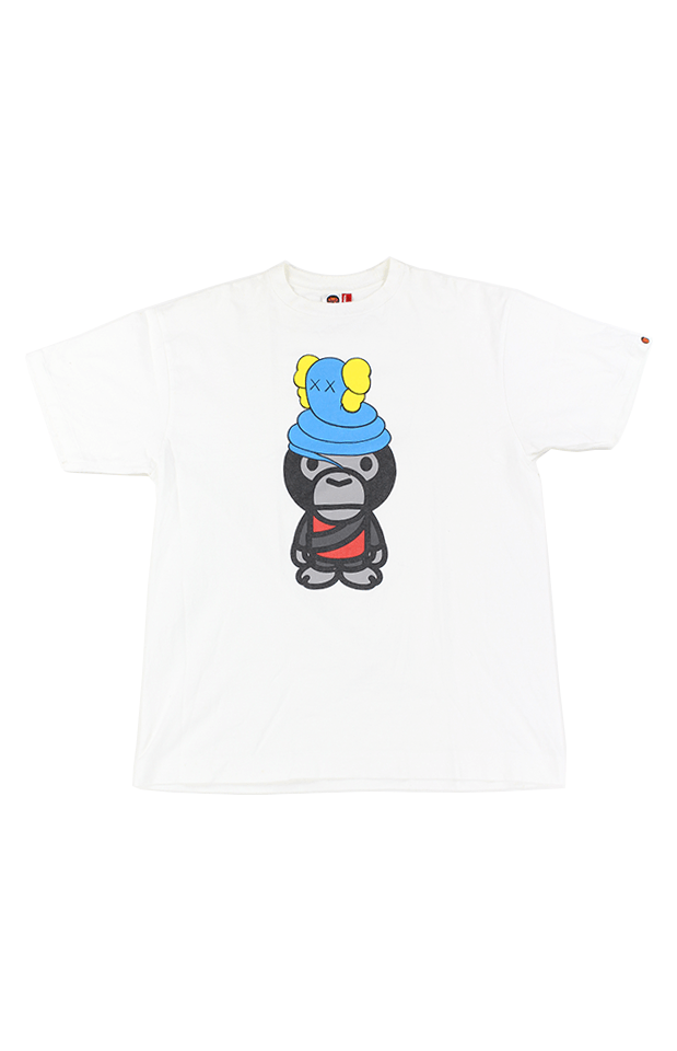 Milo X Kaws Logo - Bape x Kaws Black Milo Figure Tee White – SaruGeneral