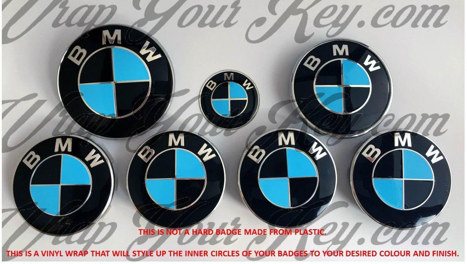 Light Blue and Black Logo - BLACK & BABY BLUE M SPORT BMW Badge Emblem Overlay HOOD TRUNK RIMS