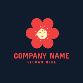 Red White Blue Flower Logo - Free Flower Logo Designs. DesignEvo Logo Maker