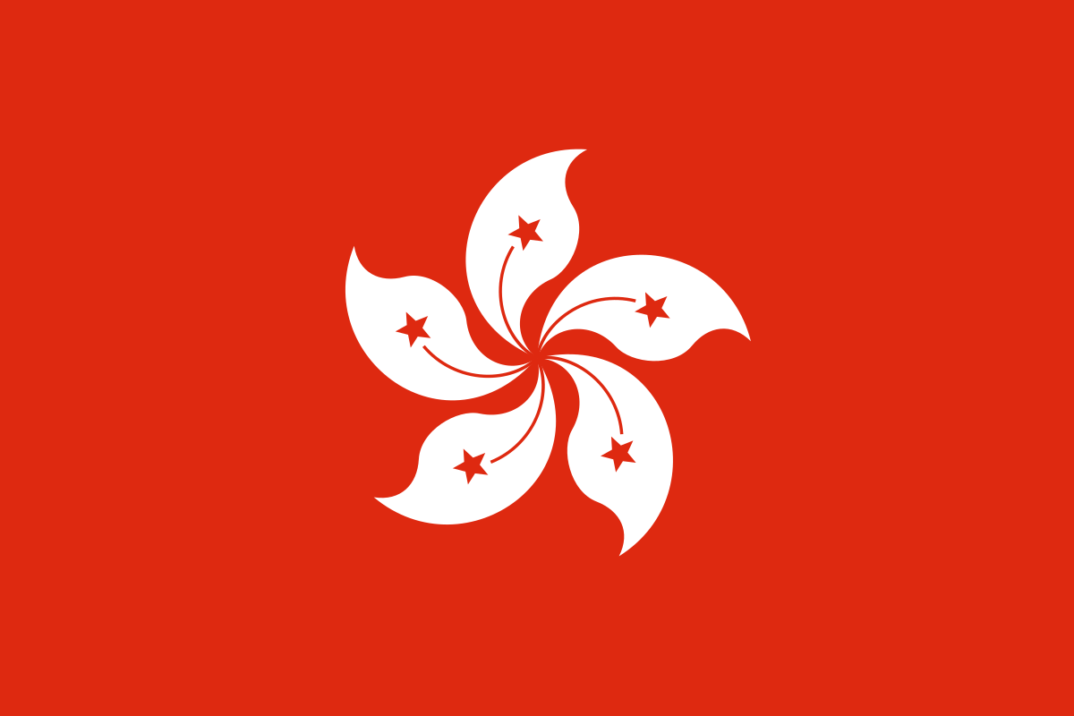 Red White Blue Flower Logo - Flag of Hong Kong