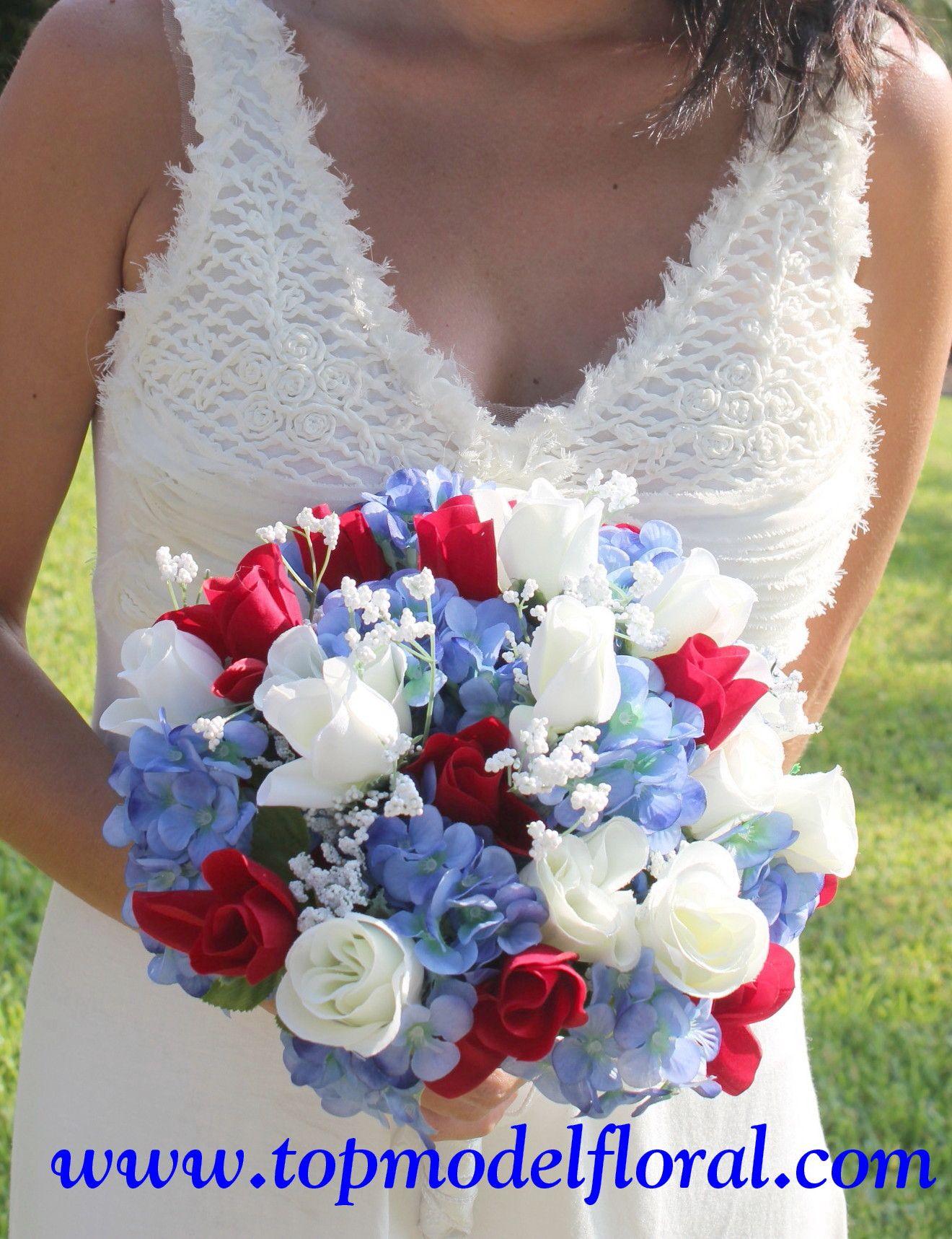 Red White Blue Flower Logo - Red, White, And Blue Bridal Bouquet. Unique Floral Arrangements