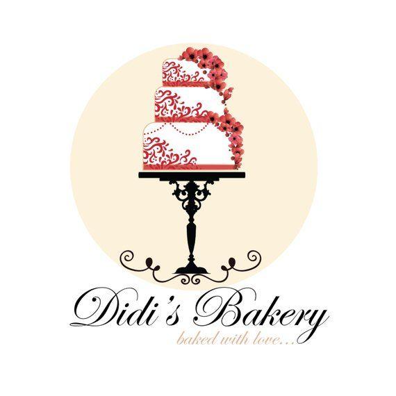 Red White Blue Flower Logo - Custom logo design premade bakery logo red flowers cake logo | Etsy